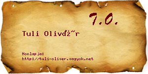 Tuli Olivér névjegykártya